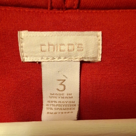 Chico's Vibrant Red Open Blazer Large - Picture 2 of 8